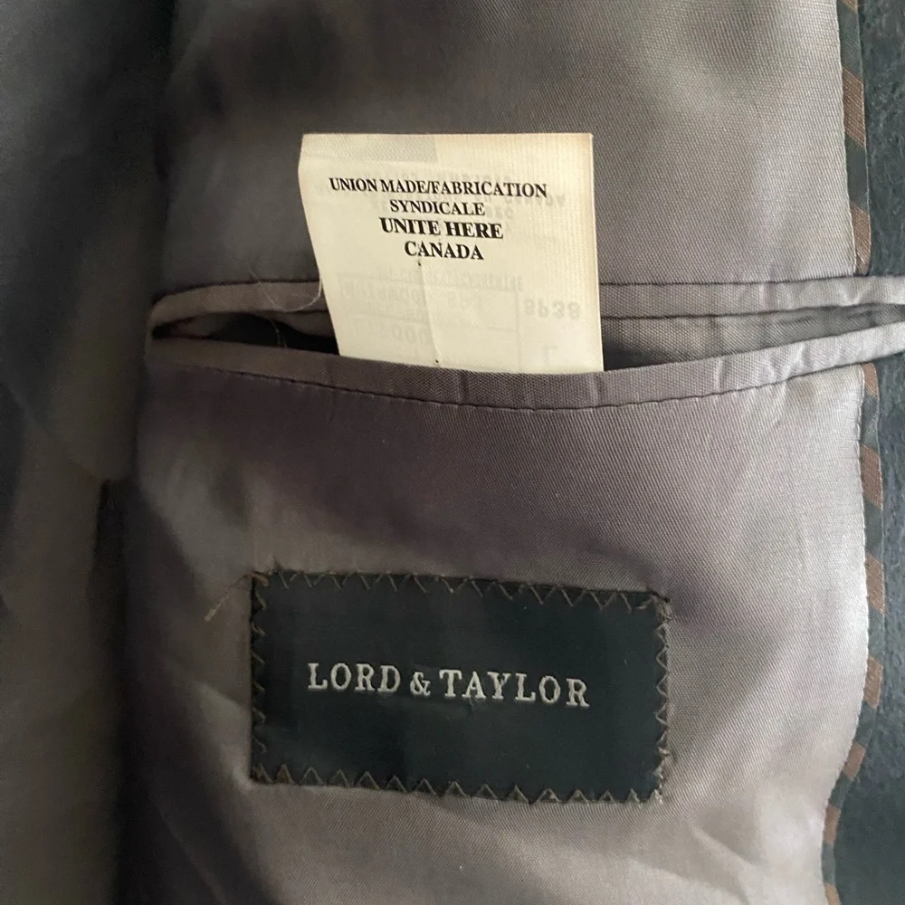 BLACK BROWN 1826 LORD & TAYLOR 100% Cashmere Black Men’s Blazer Suit Jacket 48L